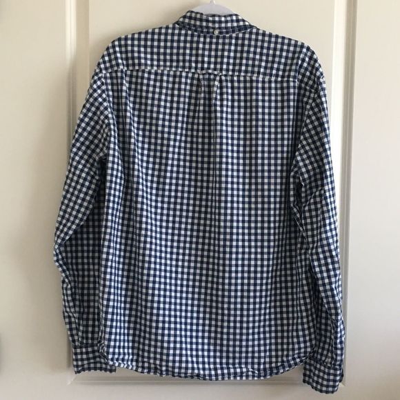 H&m blue/white Checkered Button Down - Picture 2 of 5